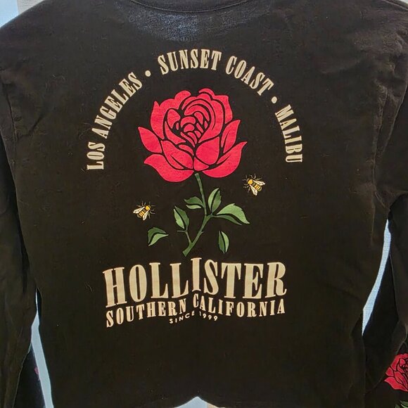 Hollister Graphic Tee Women's Long-sleeved Crop Shirt size Small - Picture 5 of 9